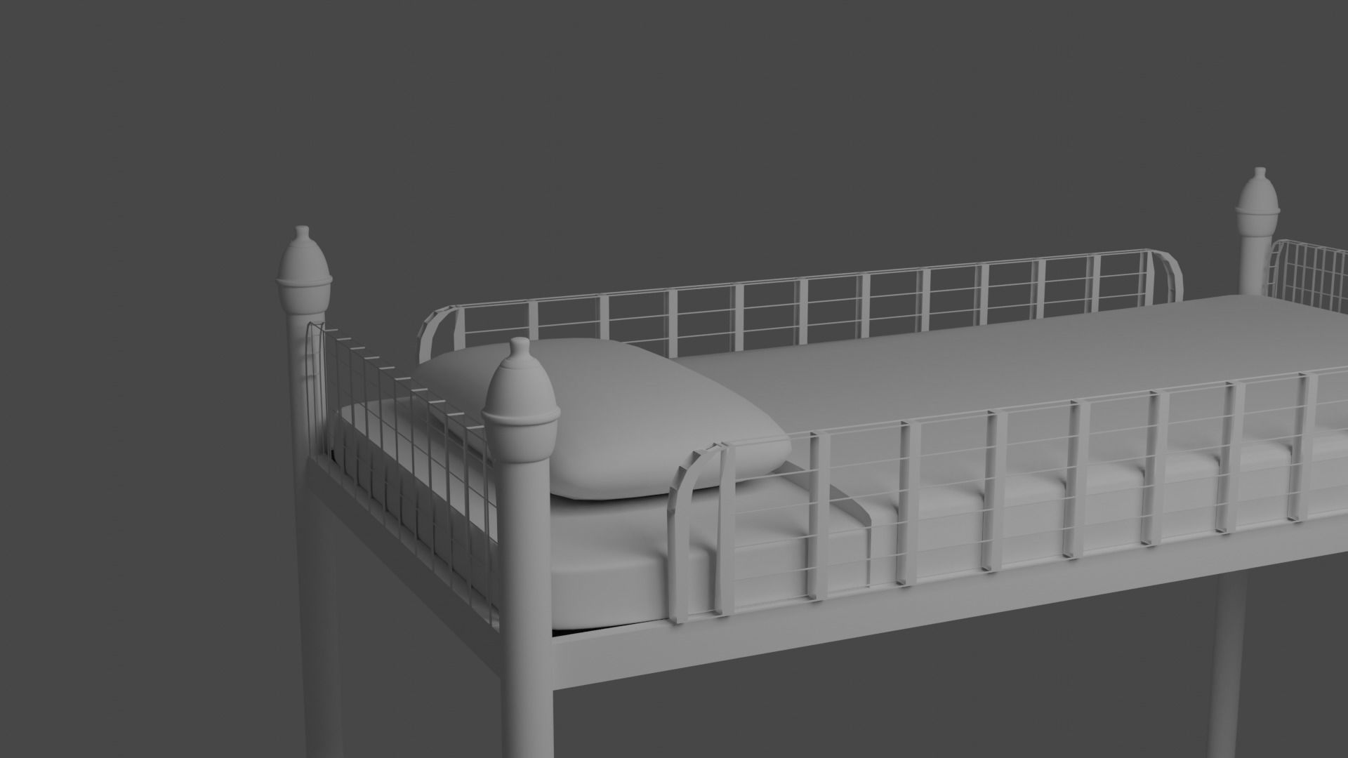 Bunk Bed 3D model_2