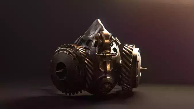 SCI-FI Steampunk Gear Mask Helmet 3D model