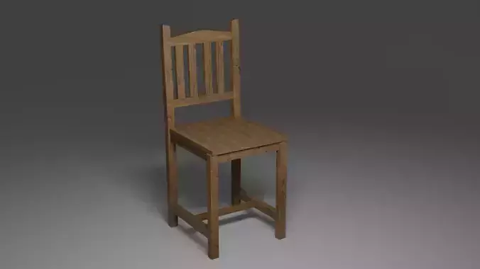 Wooden chair 3d Model