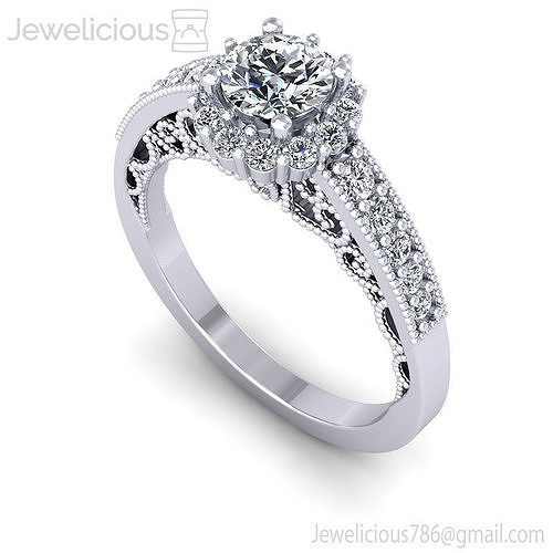 Jewelicious-1473-Ring rose gold engagement ring with diamonds