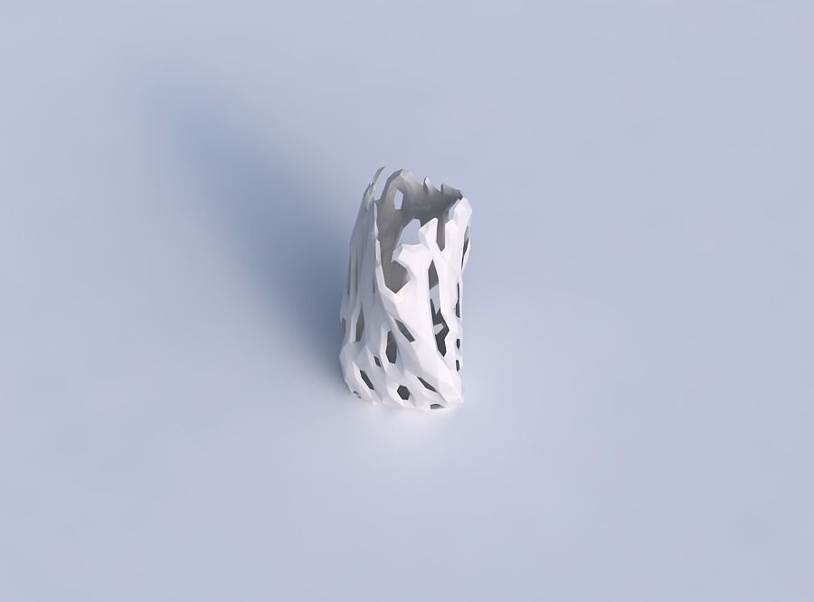 Vase twist curved tipping triangle with faceted cuts 3D print model_1