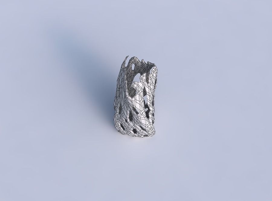 Vase twist curved tipping triangle with faceted cuts 3D print model_6