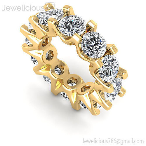 Jewelicious-1471-Ring gold round diamond eternity ring