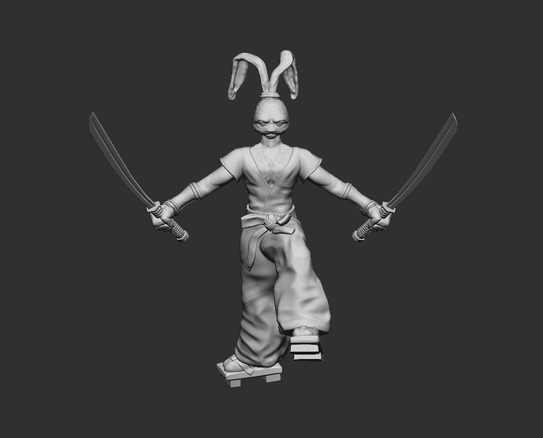 Usagi toy figure holding sword Free 3D print model_3