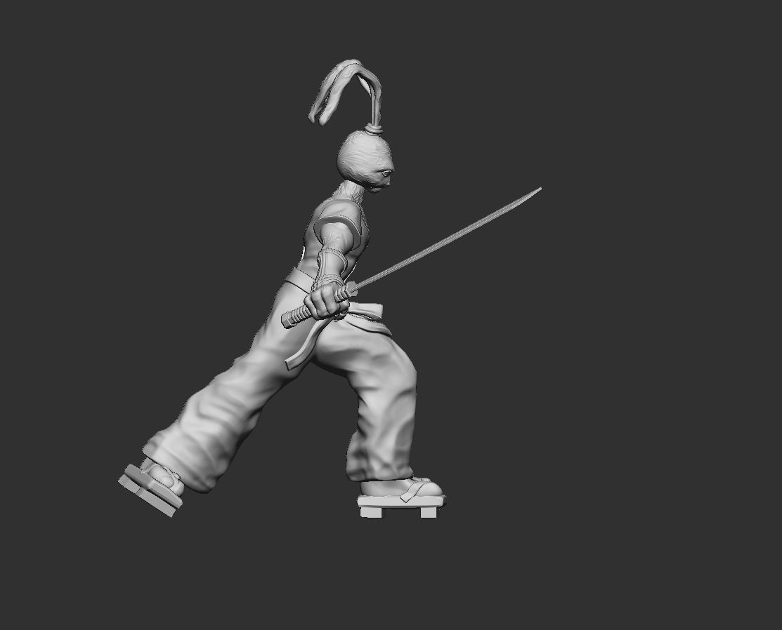 Usagi toy figure holding sword Free 3D print model_5
