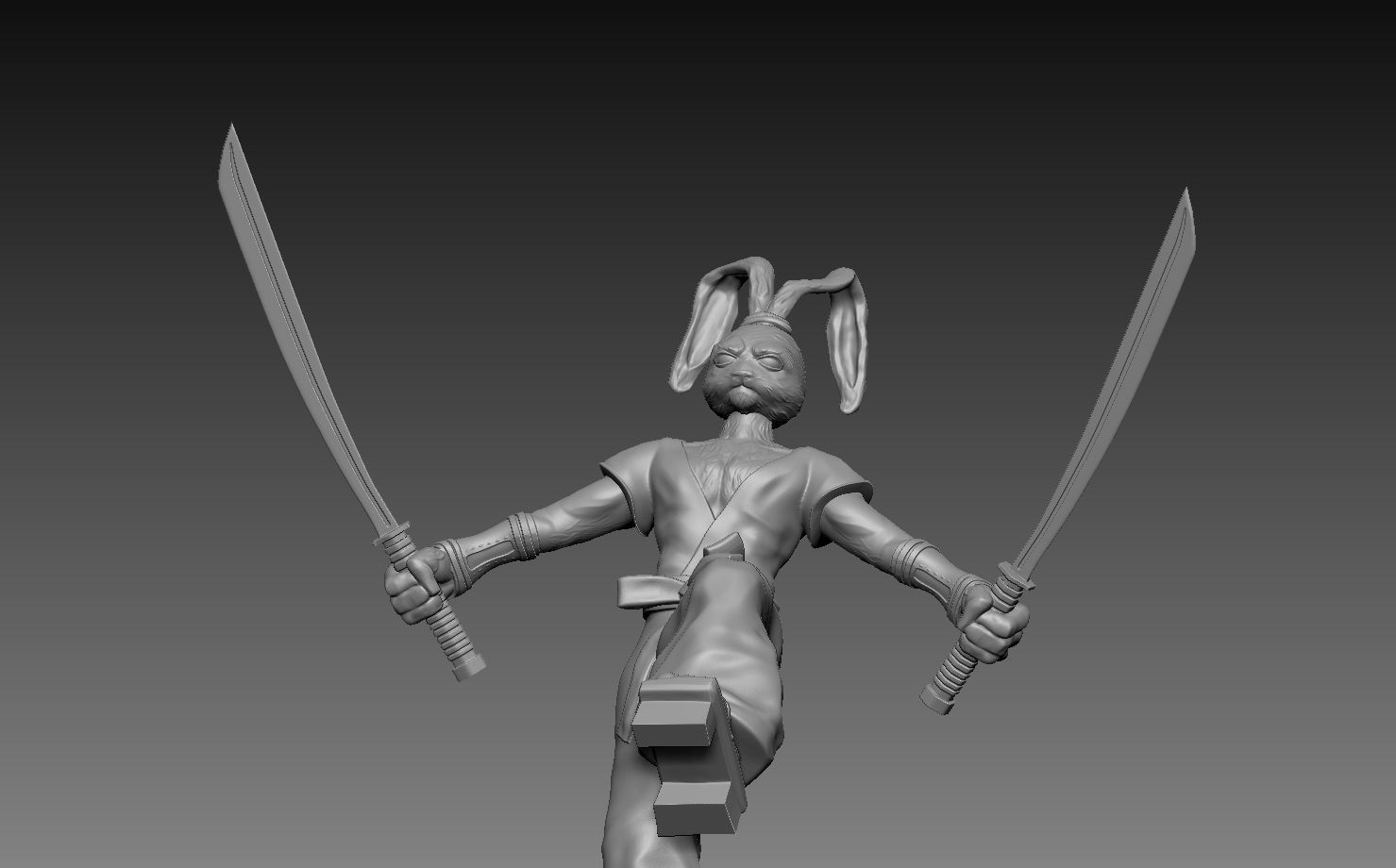 Usagi toy figure holding sword Free 3D print model_6