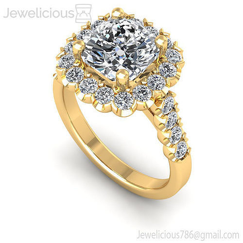 Jewelicious-1441-Ring rose gold diamond halo engagement ring