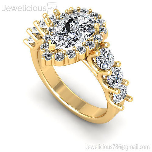 Jewelicious-1439-Ring pear shaped diamond engagement ring in rose gold