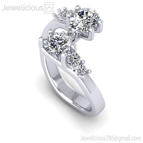 Jewelicious-1436-Ring rose gold engagement ring with two diamonds in center