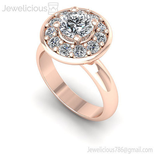 Jewelicious-1433-Ring rose gold diamond halo engagement ring