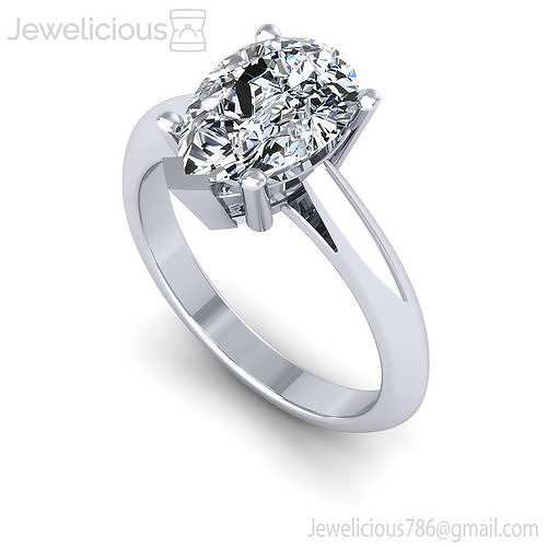 Jewelicious-1432-Ring pear shaped diamond engagement ring