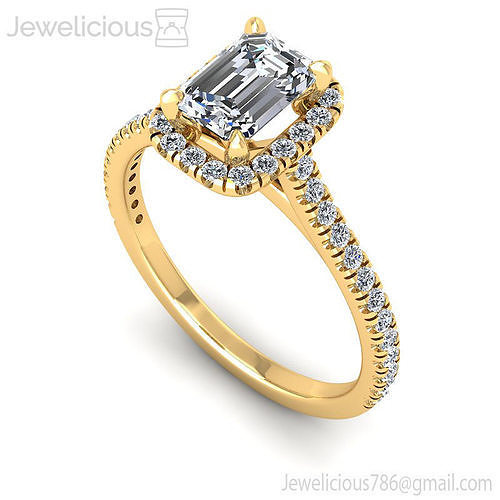 Jewelicious-1428-Ring emerald cut engagement ring in rose gold