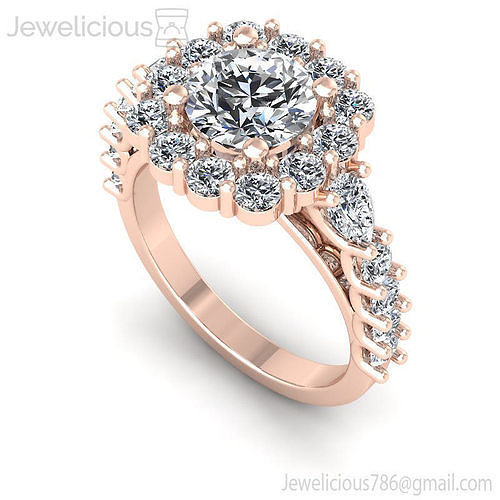 Jewelicious-1415-Ring rose gold diamond halo engagement ring