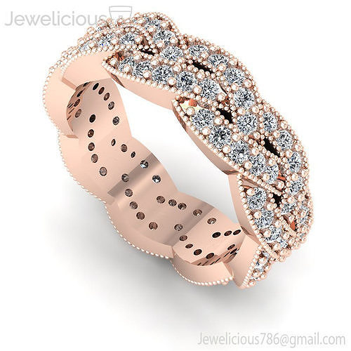 Jewelicious-1409-Ring rose gold wedding band with diamonds