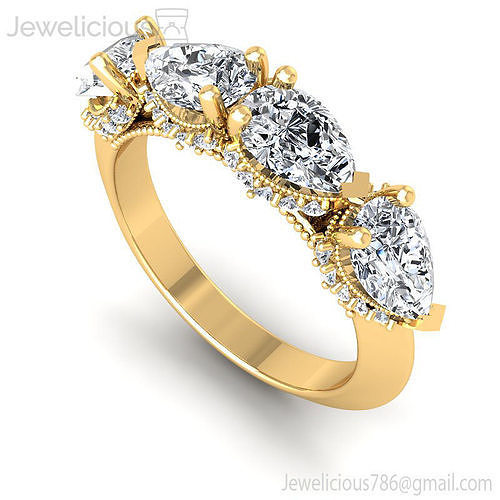 Jewelicious-1405-Ring three stone diamond ring gold