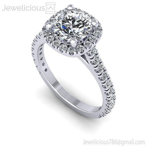 Jewelicious-1403-Ring diamond halo engagement ring in rose gold