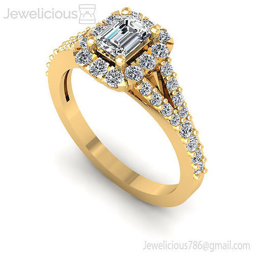 Jewelicious-1399-Ring emerald cut engagement ring in rose gold
