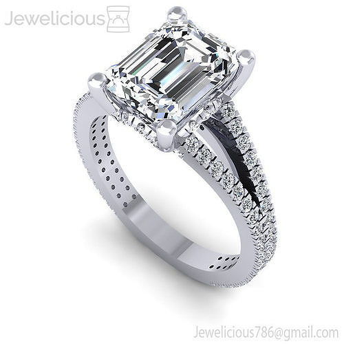 Jewelicious-1388-Ring emerald cut engagement ring in rose gold