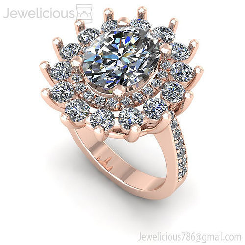 Jewelicious-1387-Ring oval diamond ring in rose gold