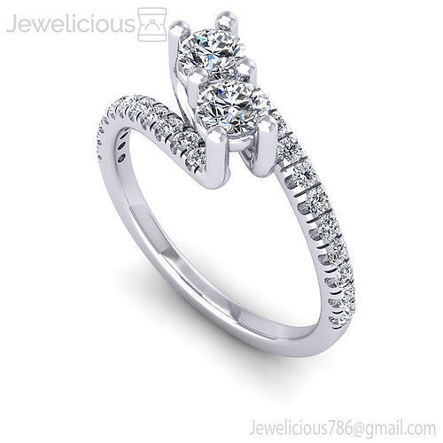 Jewelicious-1357-Ring two diamond engagement rings gold