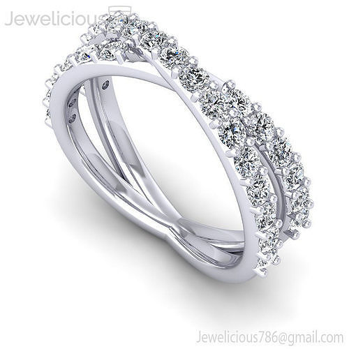 Jewelicious-1353-Ring gold diamond ring with two rows of diamonds