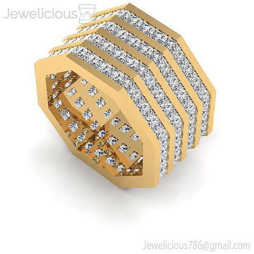 Jewelicious-1330-Ring octagon diamond eternity ring in gold