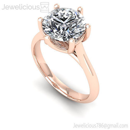 Jewelicious-1328-Ring round diamond engagement ring in rose gold