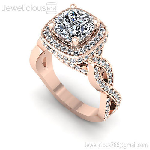 Jewelicious-1322-Ring rose gold engagement ring with diamonds
