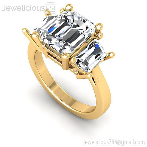 Jewelicious-1321-Ring emerald cut diamond engagement ring in rose gold