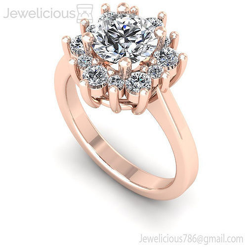 Jewelicious-1303-Ring rose gold engagement ring with diamonds