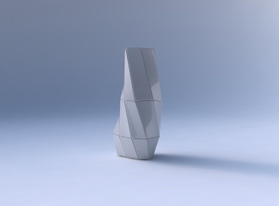 Vase twist curved tipping triangle with huge plates 3D print model_4