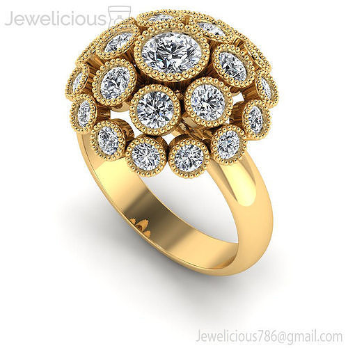 Jewelicious-1293-Ring diamond cluster ring in rose gold