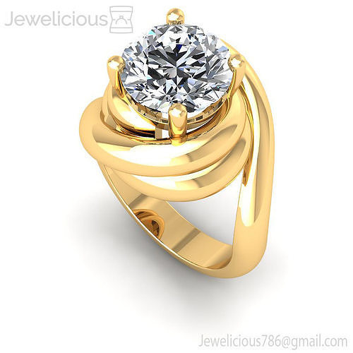 Jewelicious-1285-Ring gold twisted diamond engagement ring