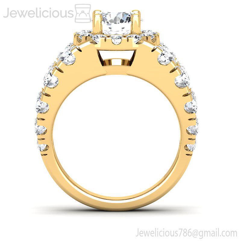 Jewelicious-1270-Ring diamond halo engagement ring in rose gold 3D print model_9