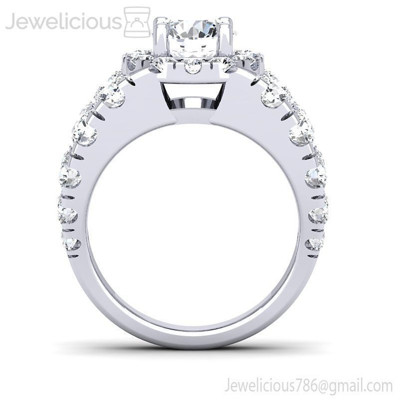 Jewelicious-1270-Ring diamond halo engagement ring in rose gold 3D print model_7