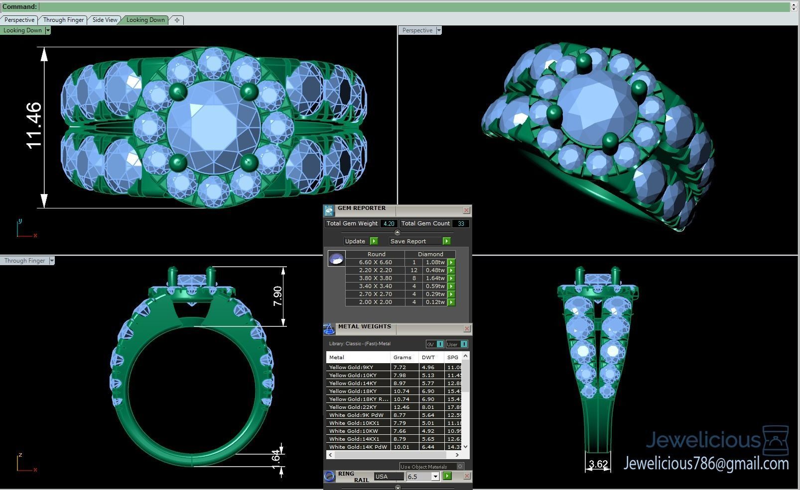 Jewelicious-1270-Ring diamond halo engagement ring in rose gold 3D print model_1