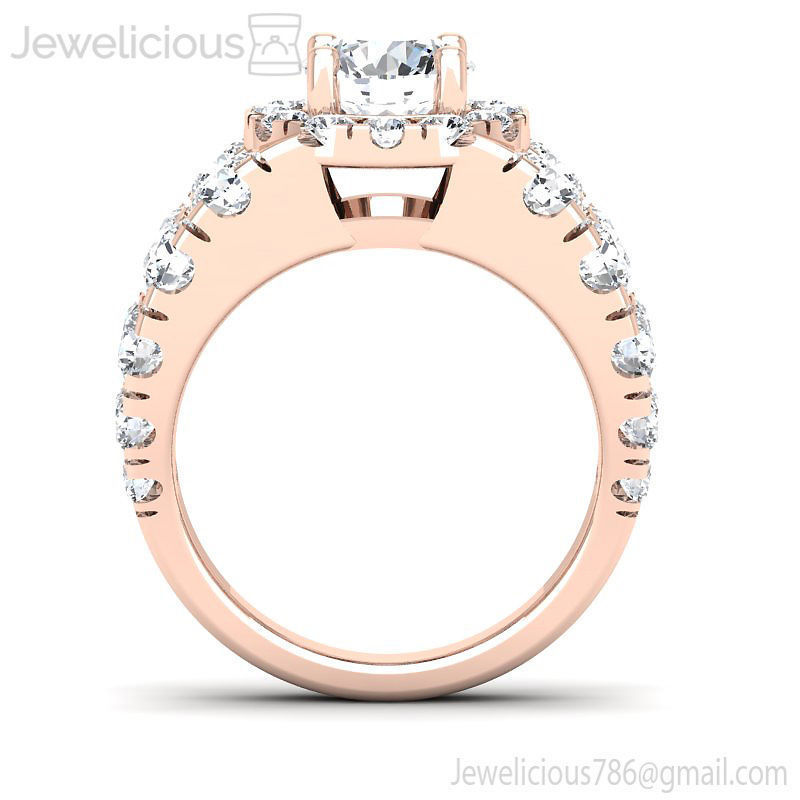 Jewelicious-1270-Ring diamond halo engagement ring in rose gold 3D print model_8