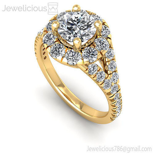 Jewelicious-1265-Ring rose gold diamond halo engagement ring