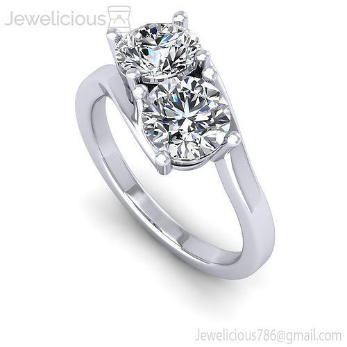 Jewelicious-1264-Ring two stone engagement ring gold