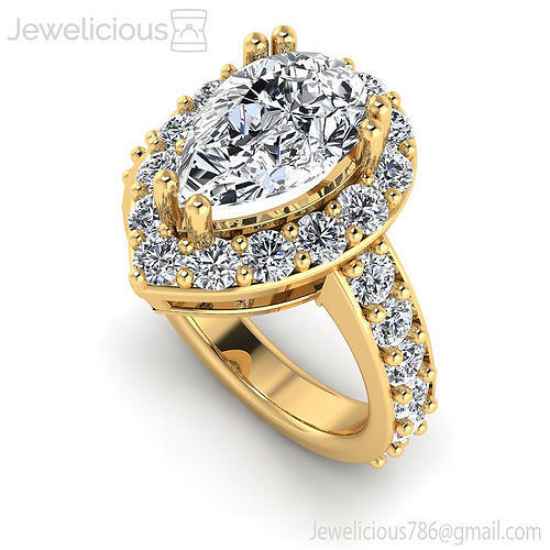 Jewelicious-1243-Ring diamond halo engagement ring gold