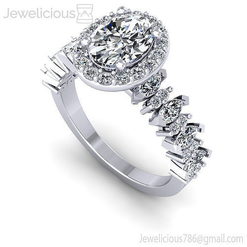 Jewelicious-1227-Ring oval diamond engagement ring in rose gold