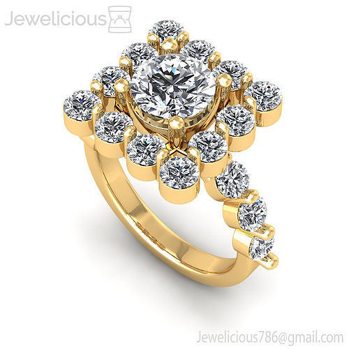 Jewelicious-1226-Ring diamond engagement ring set in rose gold