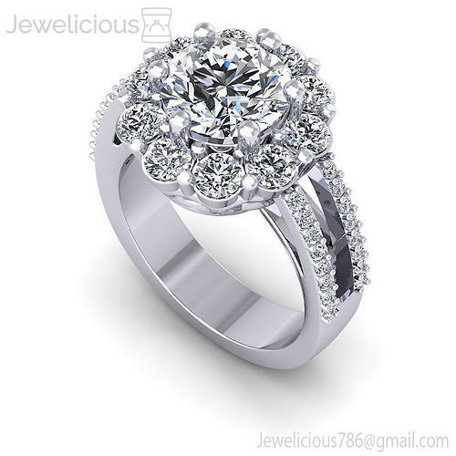 Jewelicious-1210-Ring rose gold diamond halo engagement ring