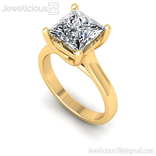 Jewelicious-1203-Ring princess cut engagement ring in rose gold