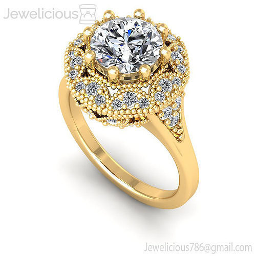 Jewelicious-1200-Ring diamond halo engagement ring gold