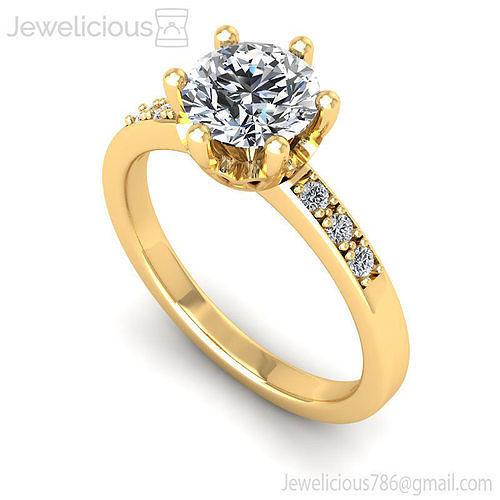 Jewelicious-1182-Ring round diamond engagement ring gold