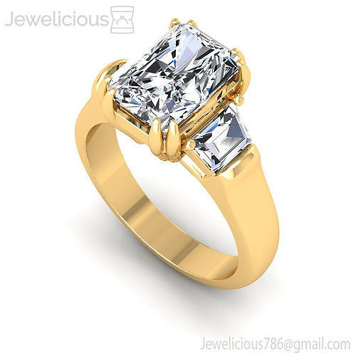 Jewelicious-1167-Ring emerald cut engagement ring in rose gold