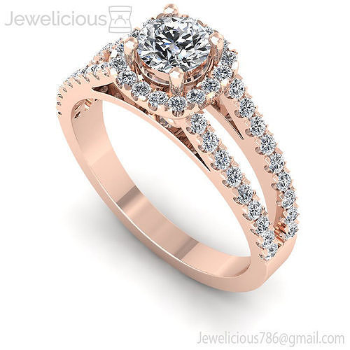 Jewelicious-1164-Ring rose gold engagement ring with diamonds