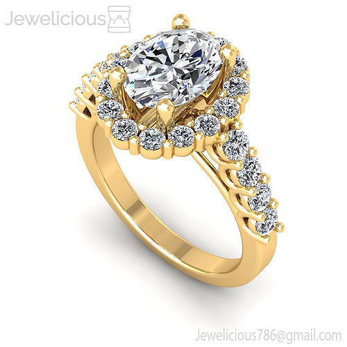 Jewelicious-1160-Ring gold engagement ring with oval cut diamond