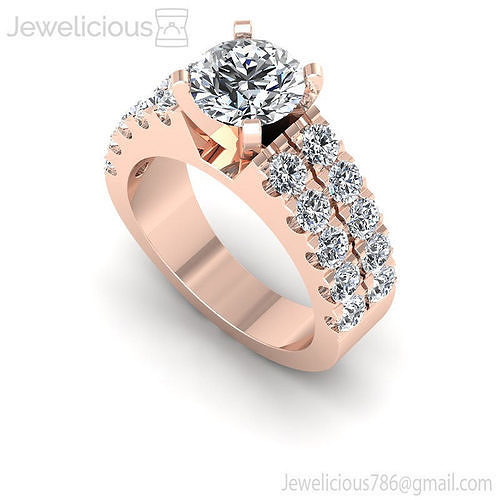Jewelicious-1158-Ring engagement ring set in rose gold